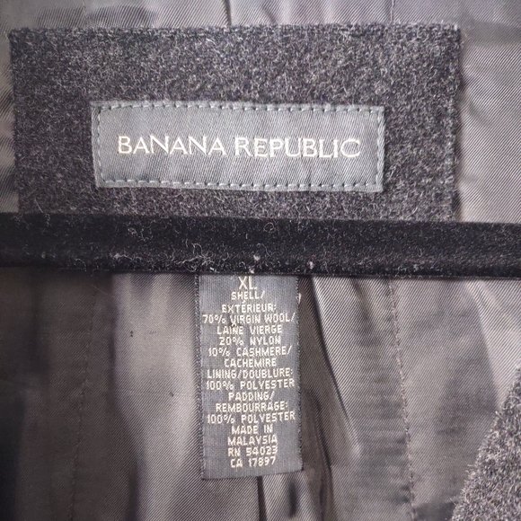 Banana Republic Wool Blend Dark Gray Coat, Size XL - Picture 5 of 9